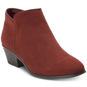 Fall! Style & Co Wileyy women block heel ankle booties boots, Auburn 7.5M NWOB